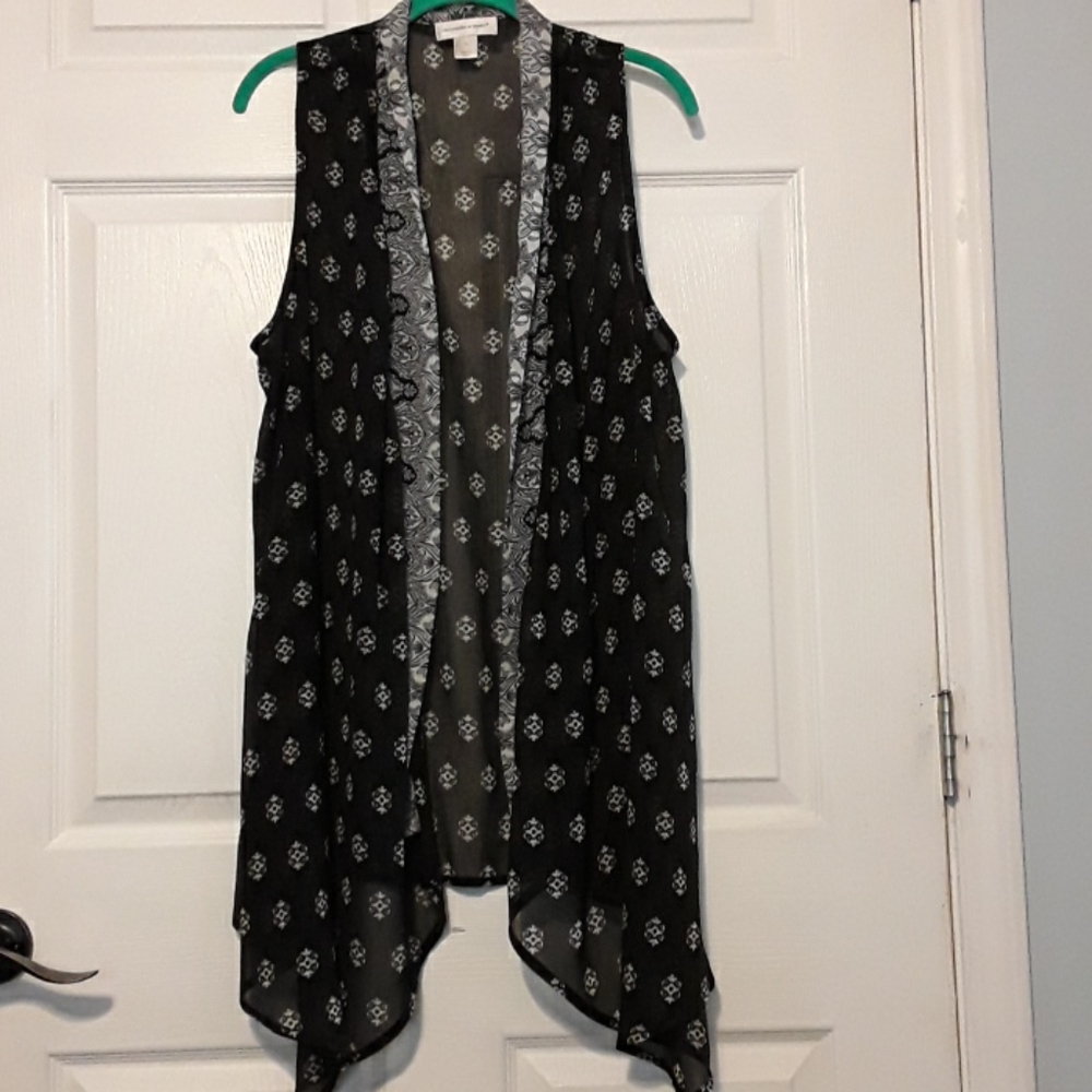 Christopher & Banks sheer sleeveless kimono